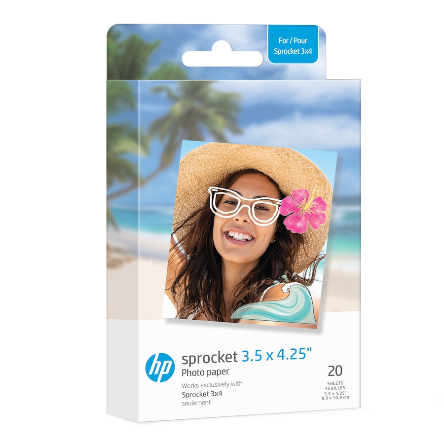 Image 829911_ST01.jpg, Product 829-911 / Price $29.99, HP Sprocket 3.5 x 4.25” Zink Sticky-backed Photo Paper (20 Pack) Compatible with HP Sprocket 3x4 Photo Printer from HP - Hewlett Packard on TSC.ca's Toys & Hobbies department