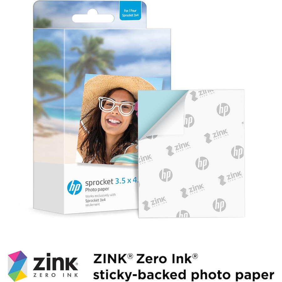 Image 829914_ALTMORE1.jpg, Product 829-914 / Price $59.99, HP Sprocket 3.5 x 4.25” Zink Sticky-backed Photo Paper (50 Pack) Compatible with HP Sprocket 3x4 Photo Printer from HP - Hewlett Packard on TSC.ca's Toys & Hobbies department