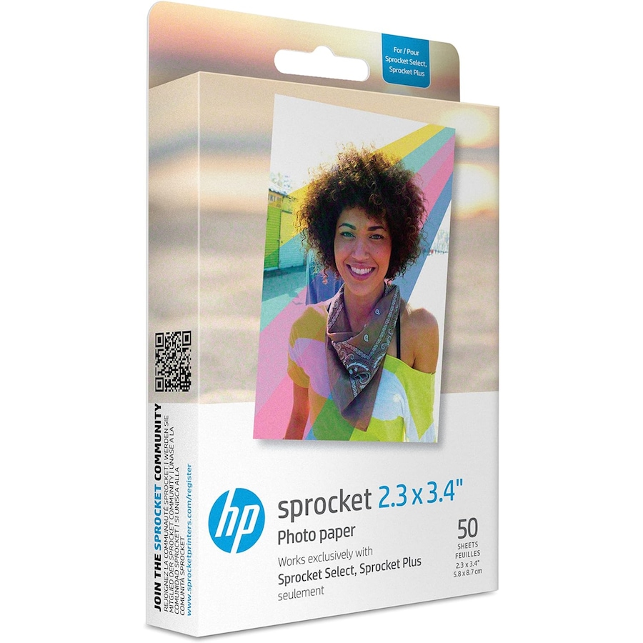 Image 829918_ST01.jpg, Product 829-918 / Price $41.69, HP Sprocket Zink Photo Paper 2.3x3.4” (50 Pack) - Compatible W/ HP Sprocket Select & Plus Printers from HP - Hewlett Packard on TSC.ca's Toys & Hobbies department