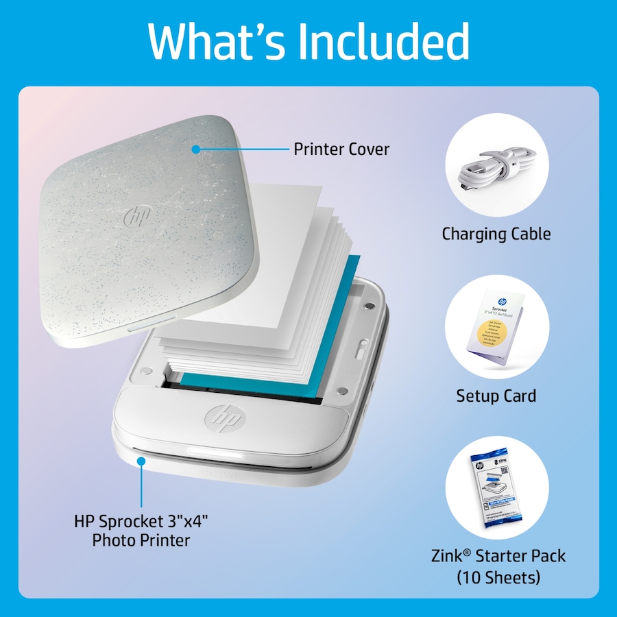 Image 829923_ALTMORE9.jpg, Product 829-923 / Price $179.99, HP Sprocket 3x4 Instant Photo Printer – Prints 3.5x4.25” Photos from iOS & Android - White from HP - Hewlett Packard on TSC.ca's Toys & Hobbies department