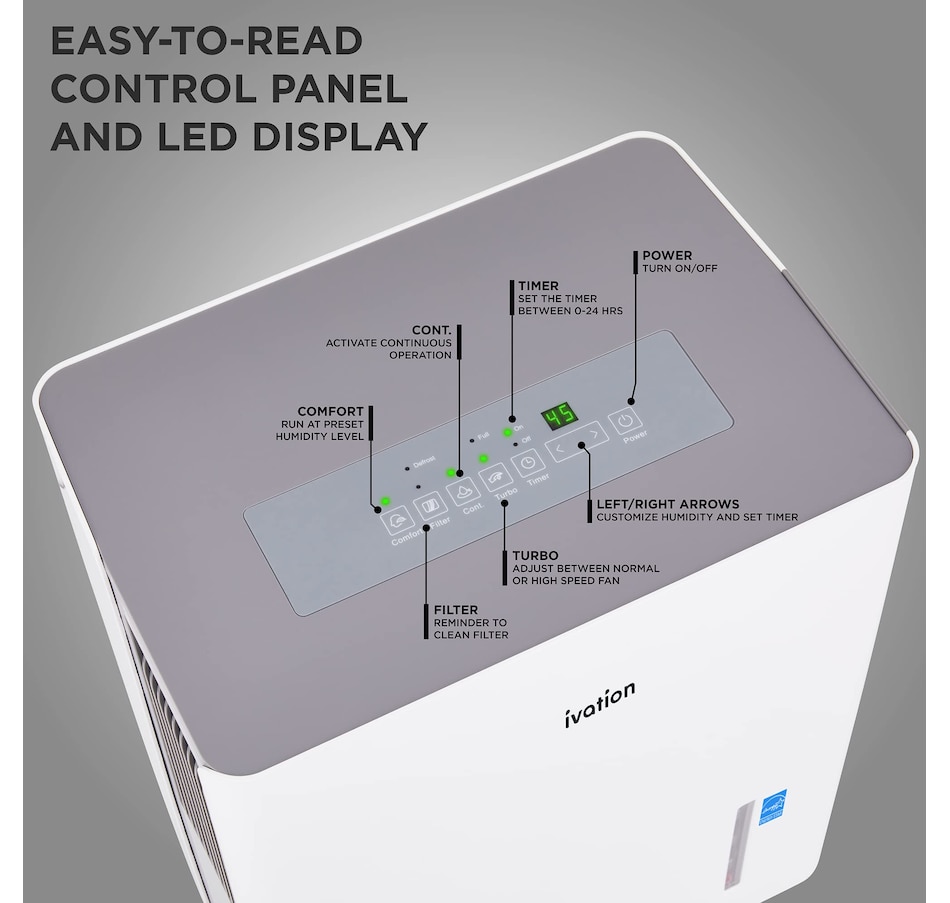 Image 829935_ALTMORE11.jpg, Product 829-935 / Price $599.99, Ivation 4,500 Sq. Ft Energy Star Dehumidifier with Pump, Hose Connector, Humidity Control & More from Ivation on TSC.ca's department