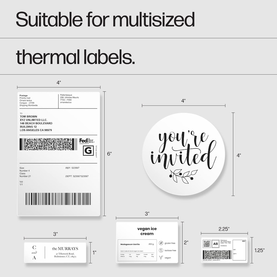 Image 829945_ALTMORE14.jpg, Product 829-945 / Price $274.99 - $314.99, HP Thermal Label Printer, 4x6 Compact, Easy-to-use, High-Speed Label Printer - 203 DPI from HP - Hewlett Packard on TSC.ca's Electronics department
