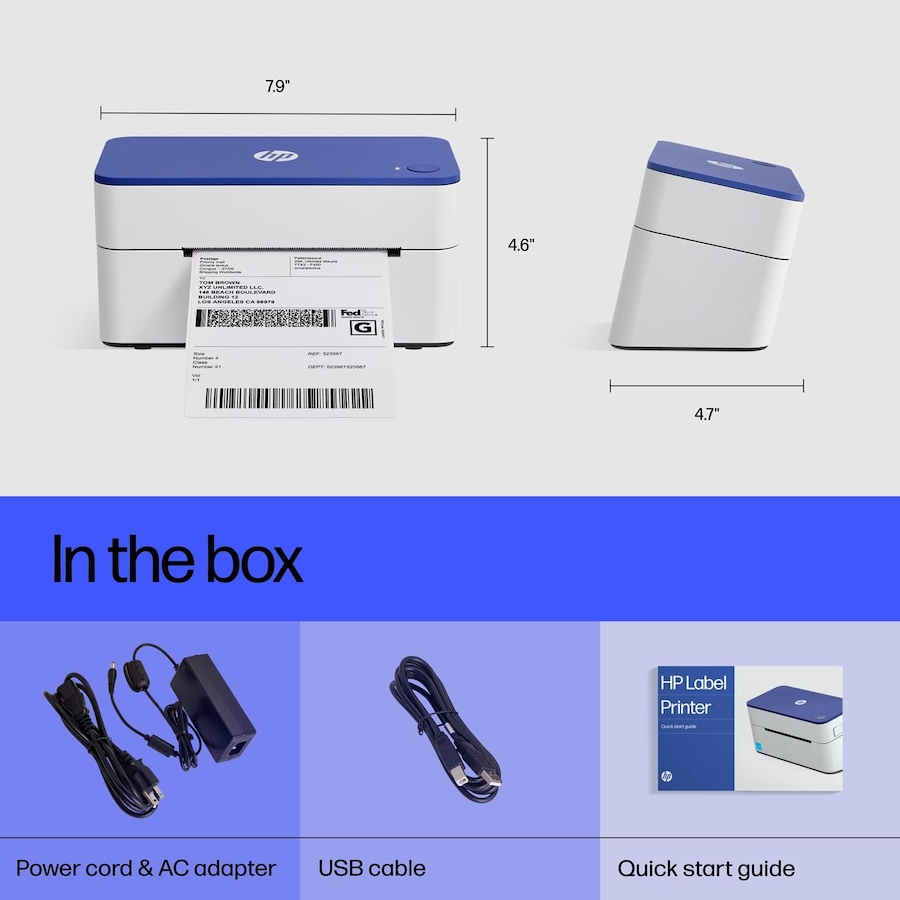 Image 829945_ALTMORE2.jpg, Product 829-945 / Price $274.99 - $314.99, HP Thermal Label Printer, 4x6 Compact, Easy-to-use, High-Speed Label Printer - 203 DPI from HP - Hewlett Packard on TSC.ca's Electronics department