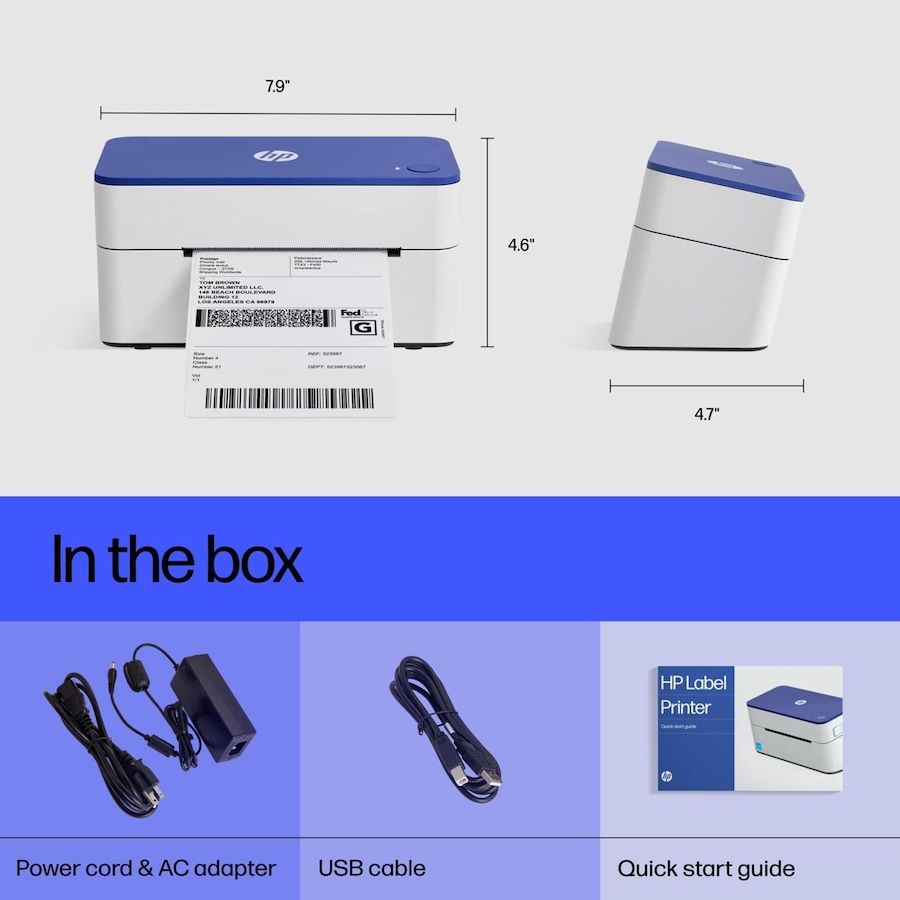 Image 829945_ALTMORE7.jpg, Product 829-945 / Price $274.99 - $314.99, HP Thermal Label Printer, 4x6 Compact, Easy-to-use, High-Speed Label Printer - 203 DPI from HP - Hewlett Packard on TSC.ca's Electronics department
