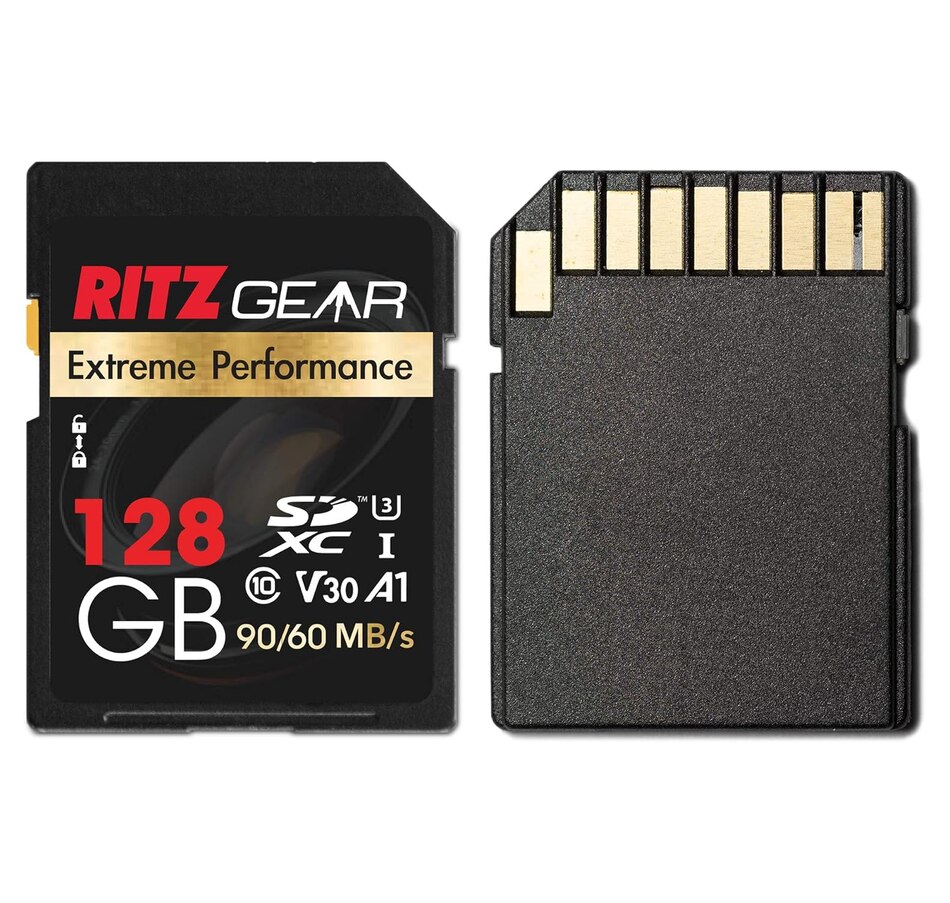 Image 829952_ALTMORE5.jpg, Product 829-952 / Price $29.99 - $34.99, Ritz Gear 128GB High-Speed SDXC UHS-I SD Card, C10, U3, V30, Full-HD & 4K Memory Card from Ritz Gear on TSC.ca's Electronics department