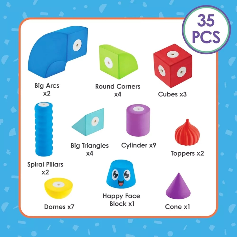Image 829954_ALTMORE6.jpg, Product 829-954 / Price $59.99, Lil' Jumbl Blox 35-Piece Magnetic Building Blocks Play Set, Durable & Waterproof Toddler Toys 3-6 from Jumbl on TSC.ca's Home & Garden department