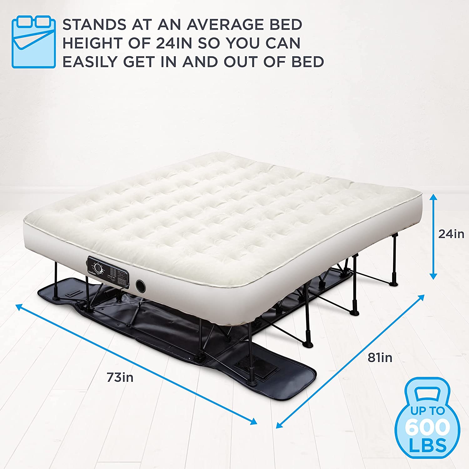 Ivation EZ-Bed Air Mattress, Full Size Air Mattress with Built In
