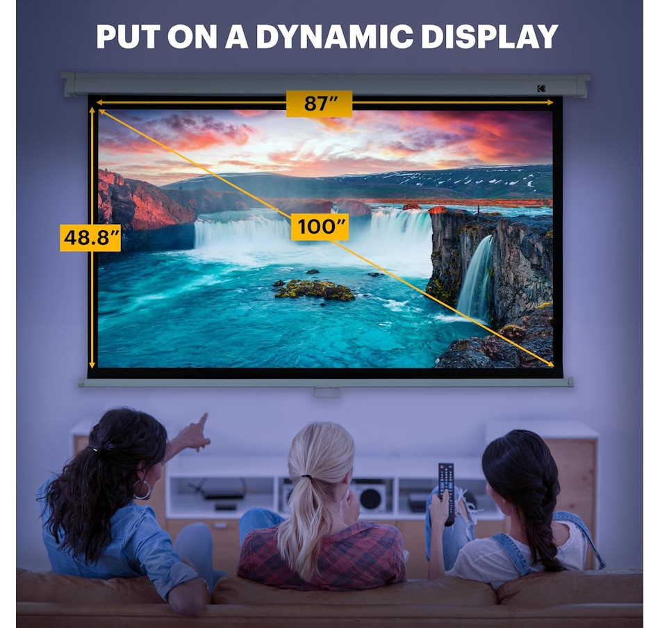 Image 829969_ALTMORE10.jpg, Product 829-969 / Price $224.99 - $234.99, Kodak 92" Manual Pull Down Projector Screen, Large 16:9 Retractable Projector Screen from Kodak on TSC.ca's Home & Garden department