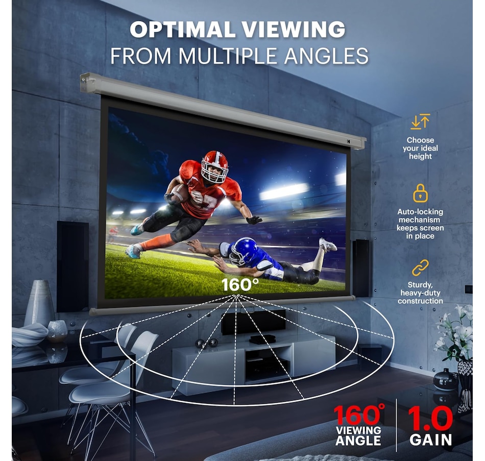 Image 829969_ALTMORE2.jpg, Product 829-969 / Price $224.99 - $234.99, Kodak 92" Manual Pull Down Projector Screen, Large 16:9 Retractable Projector Screen from Kodak on TSC.ca's Home & Garden department