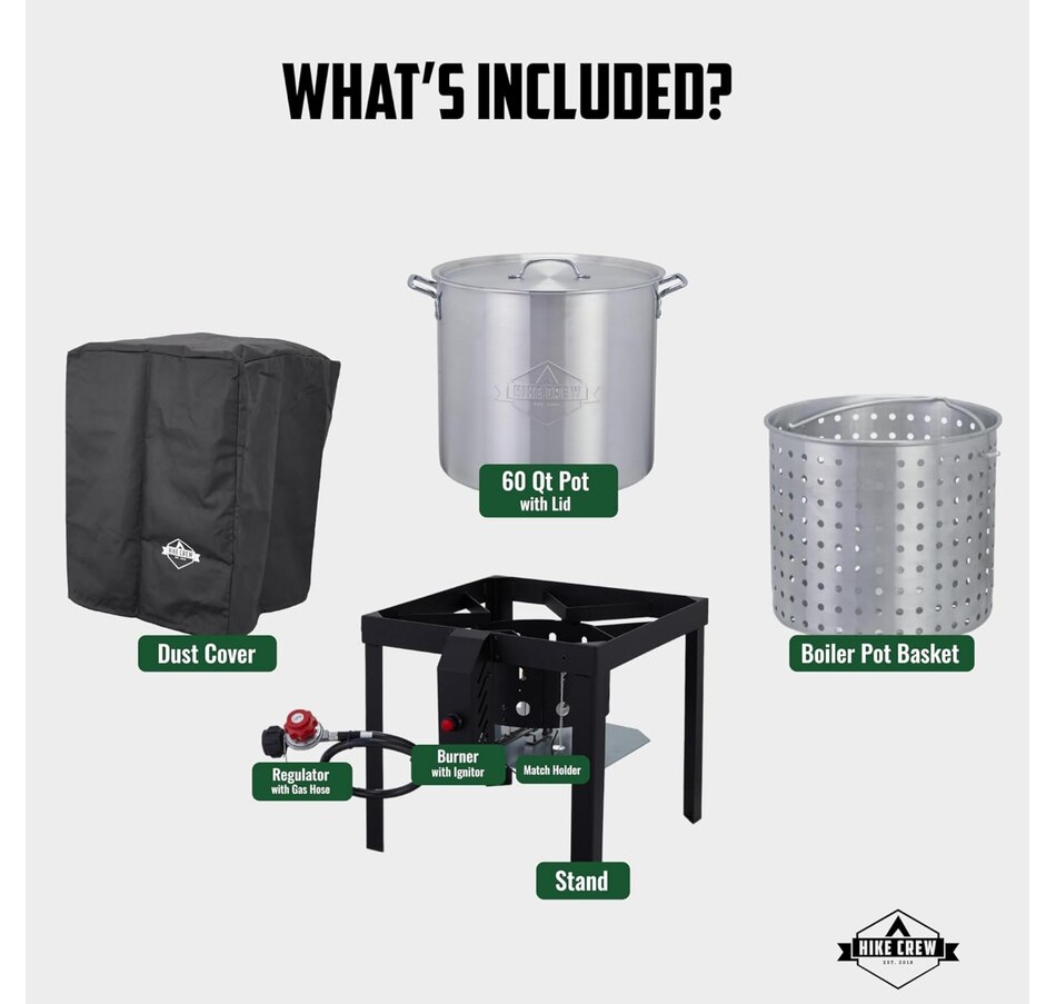Image 829973_ALTMORE1.jpg, Product 829-973 / Price $239.99, Hike Crew 60QT Outdoor Boiling Kit with Igniter, 110,000 BTU Seafood Boil Set for Crawfish & More from Hike Crew on TSC.ca's Health & Fitness department