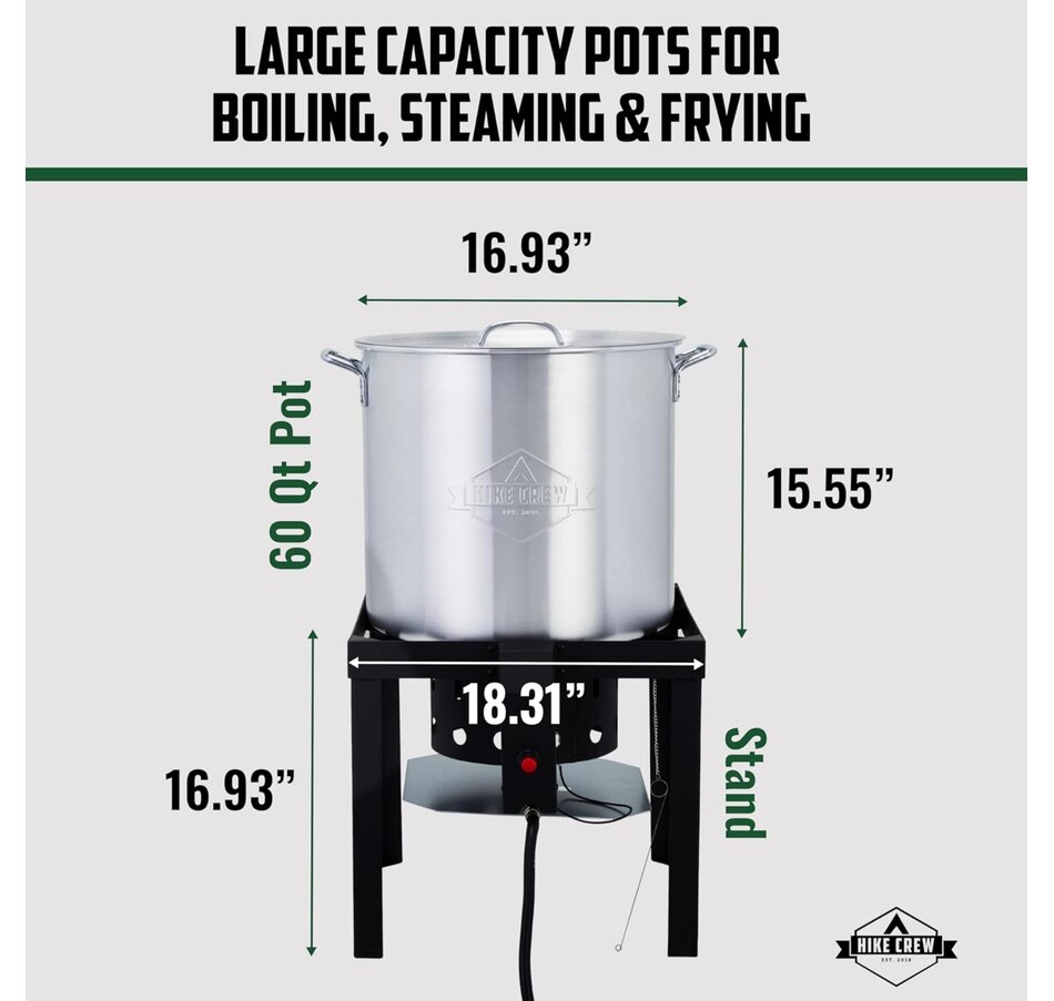 Image 829973_ALTMORE4.jpg, Product 829-973 / Price $239.99, Hike Crew 60QT Outdoor Boiling Kit with Igniter, 110,000 BTU Seafood Boil Set for Crawfish & More from Hike Crew on TSC.ca's Health & Fitness department