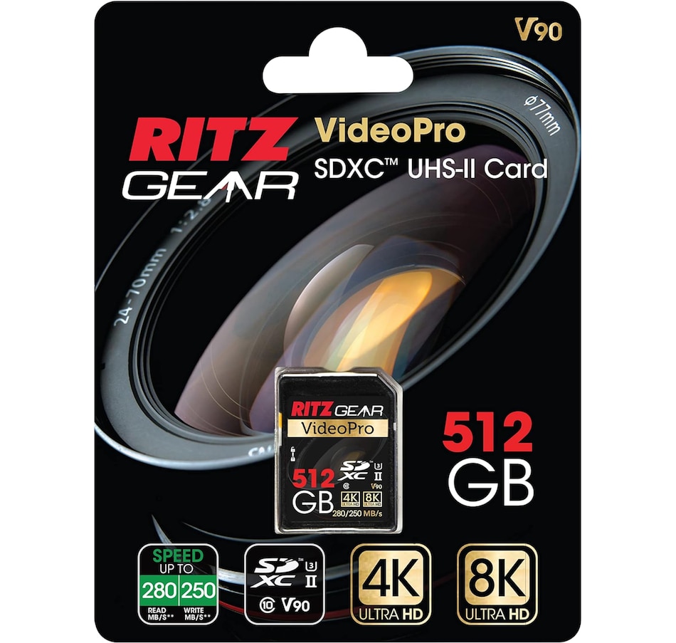Image 829976_ALTMORE10.jpg, Product 829-976 / Price $89.99 - $149.99, Ritz Gear 128GB High-Speed SDXC UHS-II SD Card, C10, U3, V90, Full-HD & 8K, for DSLR Video Cameras from Ritz Gear on TSC.ca's Electronics department