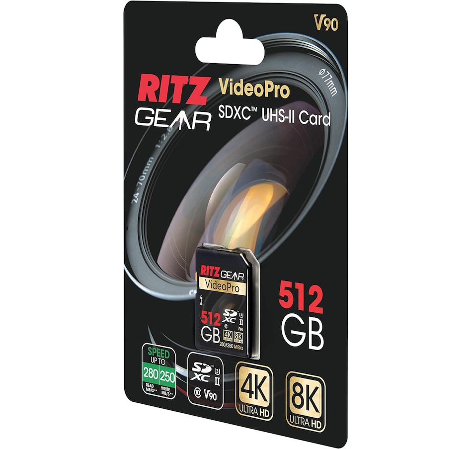 Image 829976_ALTMORE13.jpg, Product 829-976 / Price $89.99 - $149.99, Ritz Gear 128GB High-Speed SDXC UHS-II SD Card, C10, U3, V90, Full-HD & 8K, for DSLR Video Cameras from Ritz Gear on TSC.ca's Electronics department