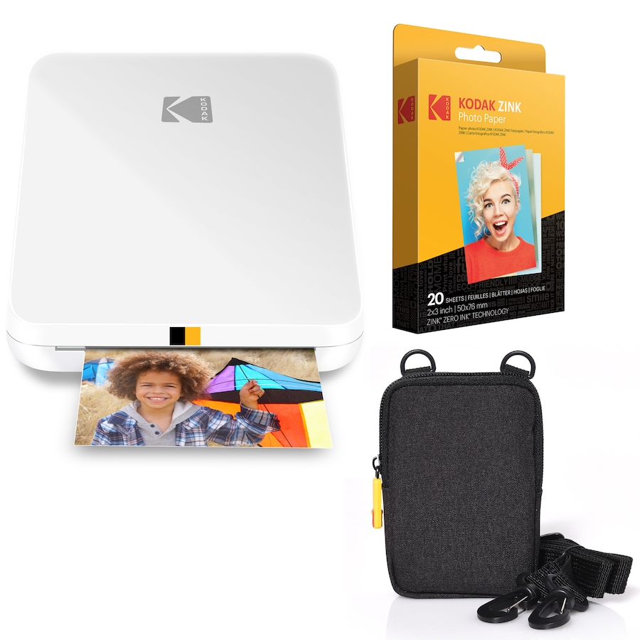 Image 830014_ST01.jpg, Product 830-014 / Price $139.99, Kodak Step Slim Mobile Instant Photo Printer 2x3" (White) & Zink Photo Paper (20 Sheets) Bundle from Kodak on TSC.ca's Toys & Hobbies department