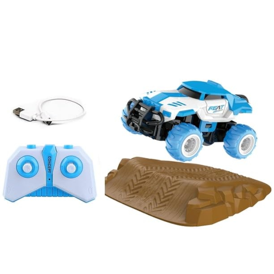 Image 830137.jpg, Product 830-137 / Price $14.97, R/C Mini Off-Road Stunt Truck with Remote Control 2.4GHz, Rotate 360° from Tradeopia on TSC.ca's Toys & Hobbies department