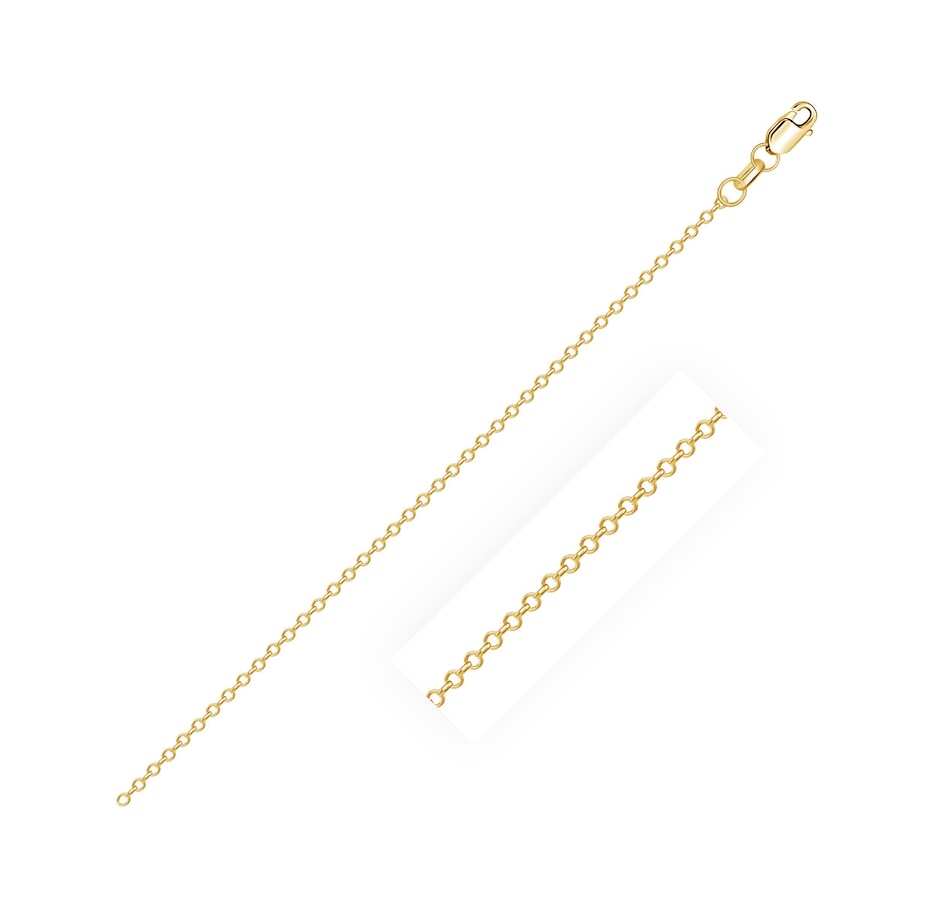 Image 834383_ST01.jpg, Product 834-383 / Price $831.49 - $894.86, 14K Yellow Gold Diamond Cut Cable Link Chain 0.8Mm from Avera Group on TSC.ca's Jewellery department