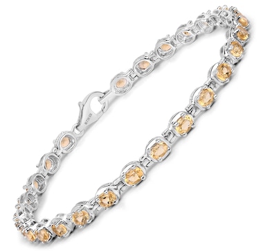4.00 Carat Genuine Citrine .925 Sterling Silver Bracelet