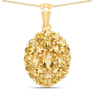 4.16 Carat Genuine Citrine .925 Sterling Silver Pendant