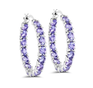 5.10 Carat Genuine Tanzanite .925 Sterling Silver Earrings