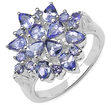 1.75 ct. Genuine Tanzanite .925 Sterling Silver Ring
