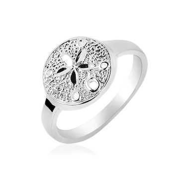 Sterling Silver Textured Sand Dollar Ring