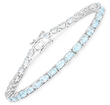 9.00 Carat Genuine Blue Topaz .925 Sterling Silver Bracelet