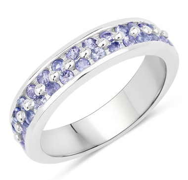 1.05 ct Genuine Tanzanite .925 Sterling Silver Ring