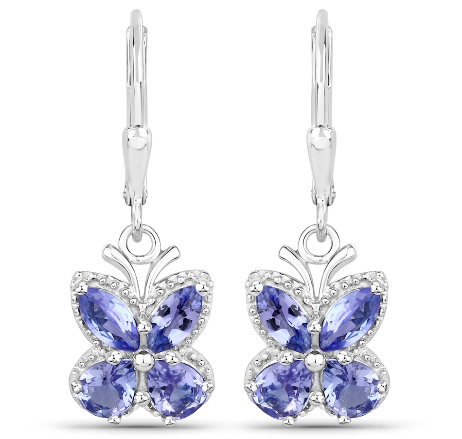 2.08 Carat Genuine Tanzanite .925 Sterling Silver Earrings