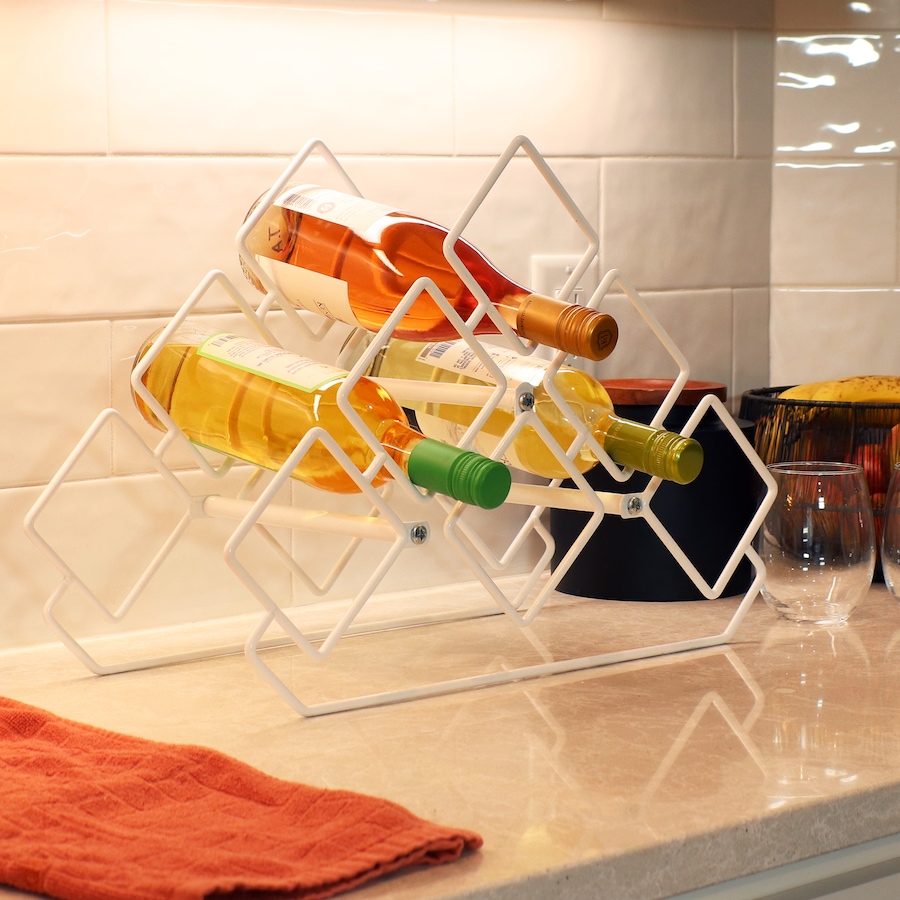 Image 848182_ALTMORE21.jpg, Product 848-182 / Price $73.15, Steel 6-Bottle Triangular Tabletop Wine Rack from Sunnydaze Décor on TSC.ca's Home & Garden department