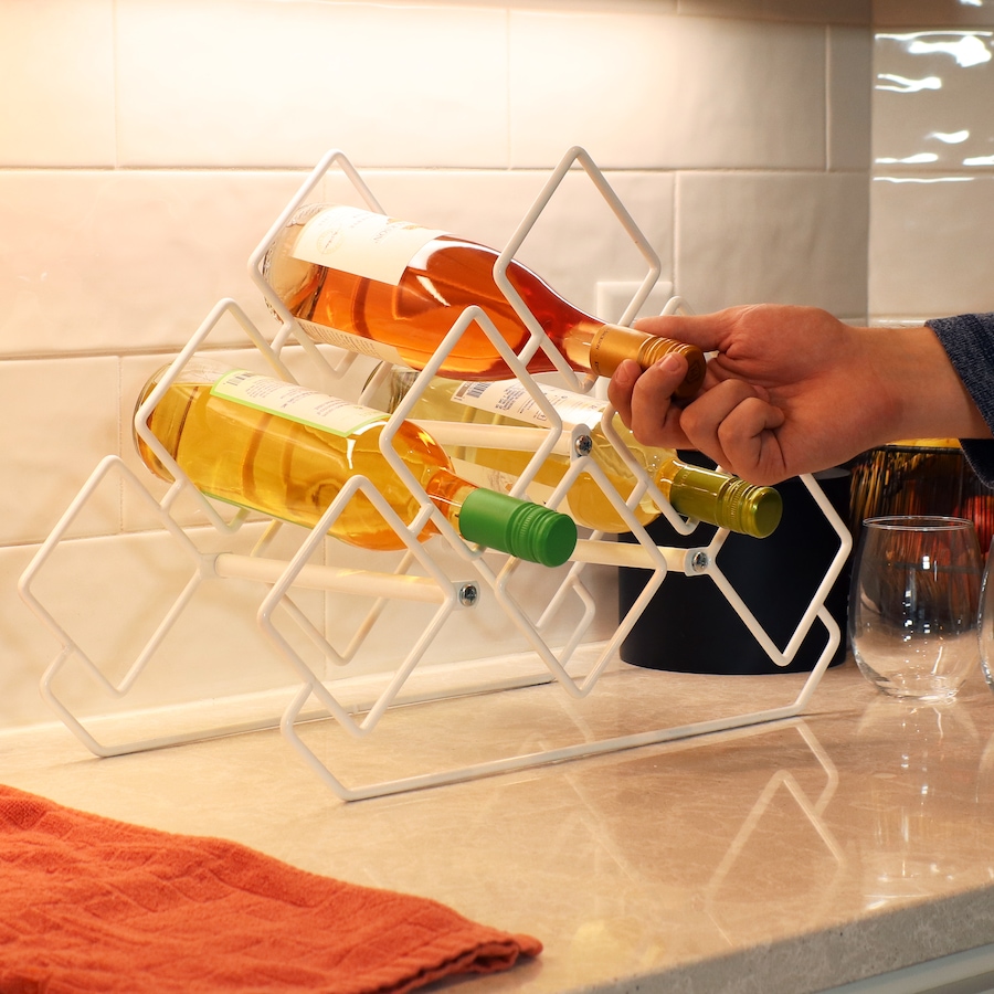 Image 848182_ALTMORE22.jpg, Product 848-182 / Price $73.15, Steel 6-Bottle Triangular Tabletop Wine Rack from Sunnydaze Décor on TSC.ca's Home & Garden department