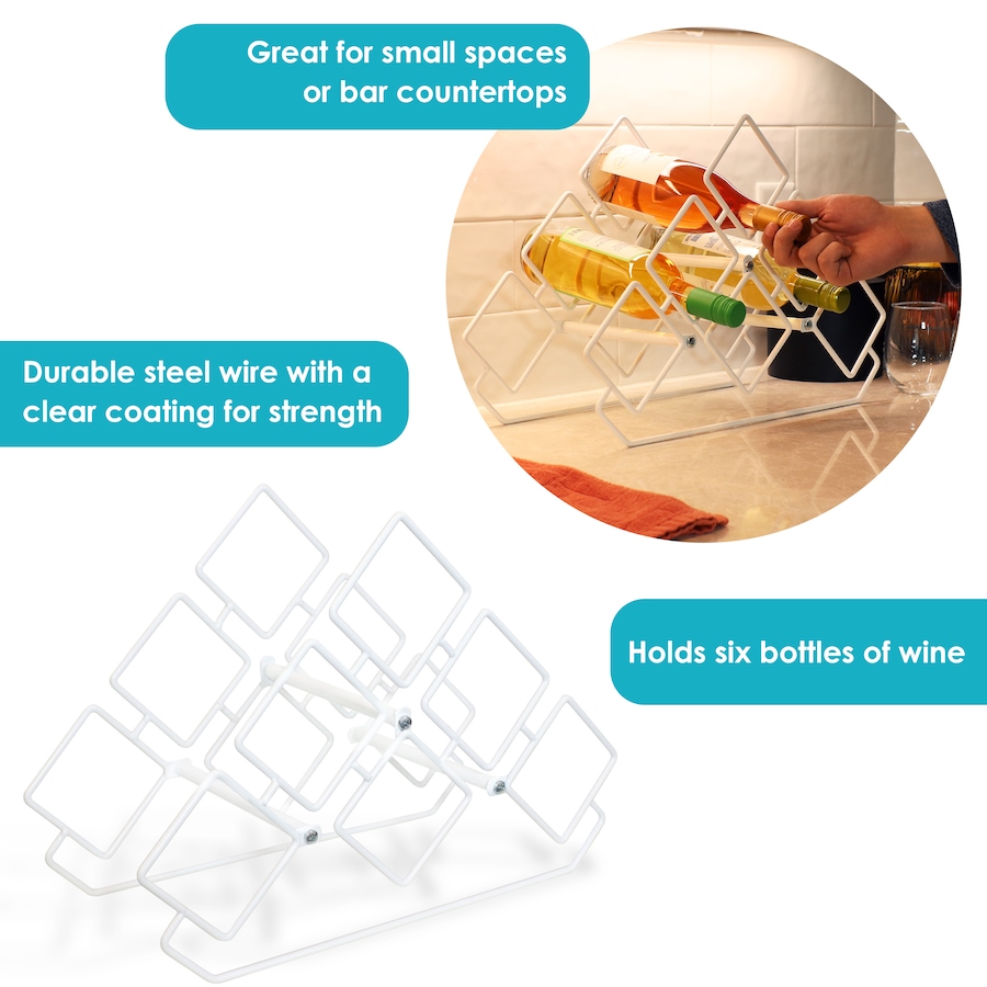 Image 848182_ALTMORE23.jpg, Product 848-182 / Price $73.15, Steel 6-Bottle Triangular Tabletop Wine Rack from Sunnydaze Décor on TSC.ca's Home & Garden department