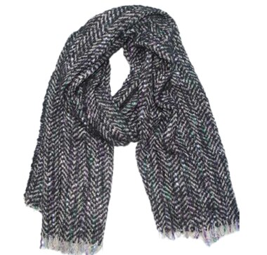 LADIES NICCI KNITTED SCARF WITH MULTI COLOR ACCENTS