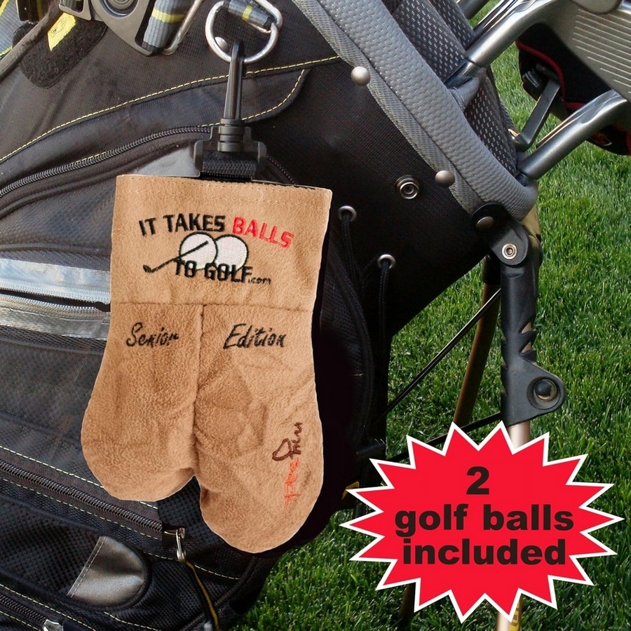 Image 852996.jpg, Product 852-996 / Price $27.99, MySack Senior Edition Golf Accessory with Bag Clip – Includes 2 Golf Balls | Unique Novelty Gift for Dads, Grandpas, and Golf Enthusiasts | Perfect for Father’s Day, Birthdays, and Special Occasions from Tradeopia on TSC.ca's Home & Garden department