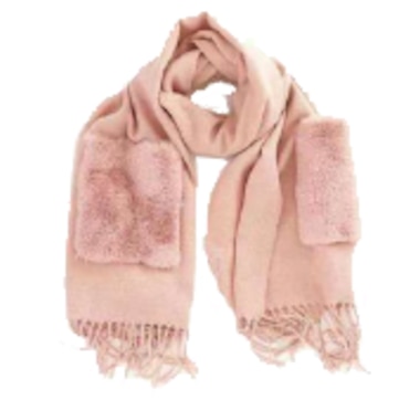 NICCI LADIES SCARF WITH FAUX FUR POCKETS