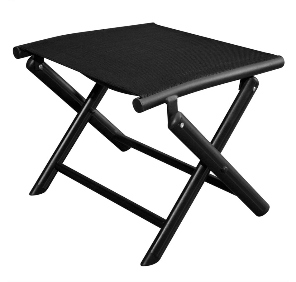 Foldable footrest Black Aluminum