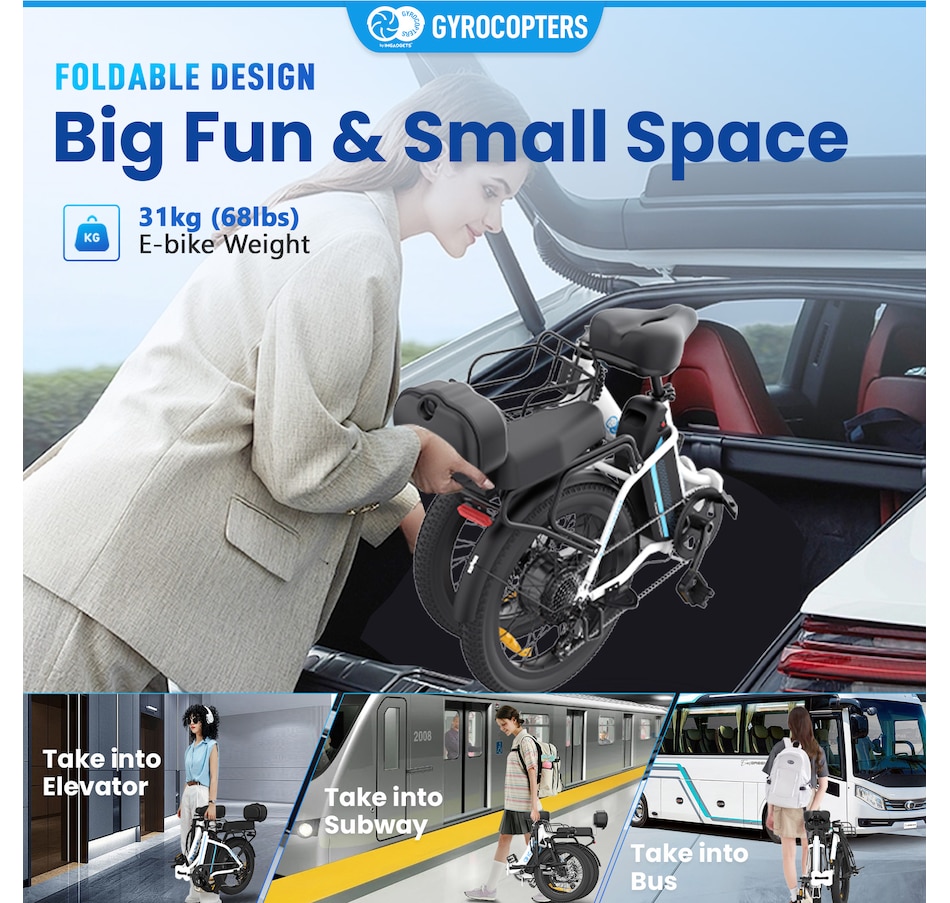 Image 857017_ALTMORE2.jpg, Product 857-017 / Price $999.99, Gyrocopters iCaddy Foldable Electric Bike | UL 2849 | 650W Peak Brushless DC Motor | 15.6AH Battery | Up to 125 km PAS Range from IMGadgets on TSC.ca's Health & Fitness department
