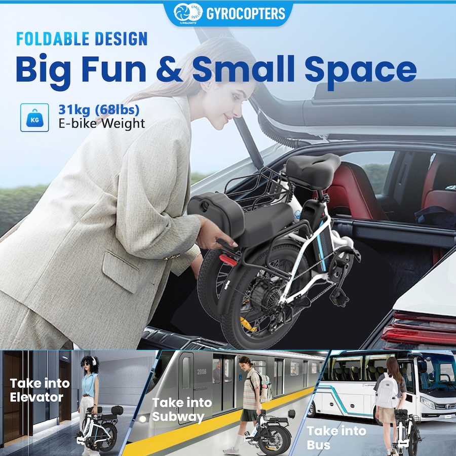 Image 857017_ALTMORE2.jpg, Product 857-017 / Price $999.99, Gyrocopters iCaddy Foldable Electric Bike | UL 2849 | 650W Peak Brushless DC Motor | 15.6AH Battery | Up to 125 km PAS Range from IMGadgets on TSC.ca's Health & Fitness department