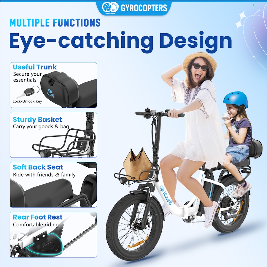 Image 857017_ALTMORE3.jpg, Product 857-017 / Price $999.99, Gyrocopters iCaddy Foldable Electric Bike | UL 2849 | 650W Peak Brushless DC Motor | 15.6AH Battery | Up to 125 km PAS Range from IMGadgets on TSC.ca's Health & Fitness department
