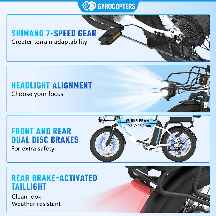 Image 857017_ALTMORE7.jpg, Product 857-017 / Price $999.99, Gyrocopters iCaddy Foldable Electric Bike | UL 2849 | 650W Peak Brushless DC Motor | 15.6AH Battery | Up to 125 km PAS Range from IMGadgets on TSC.ca's Health & Fitness department