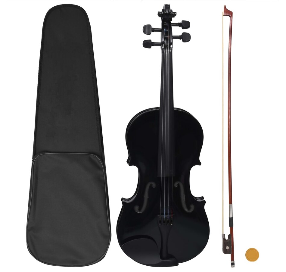 Violin set with bow and chinrest Black 4/4