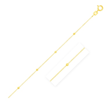 Bead Links Saturn Chain in 14k Yellow Gold (3.5mm)