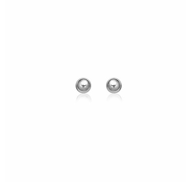 14k White Gold Classic Round Stud Earrings (5.0 mm)