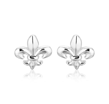 Sterling Silver Fluer De Lis Earrings