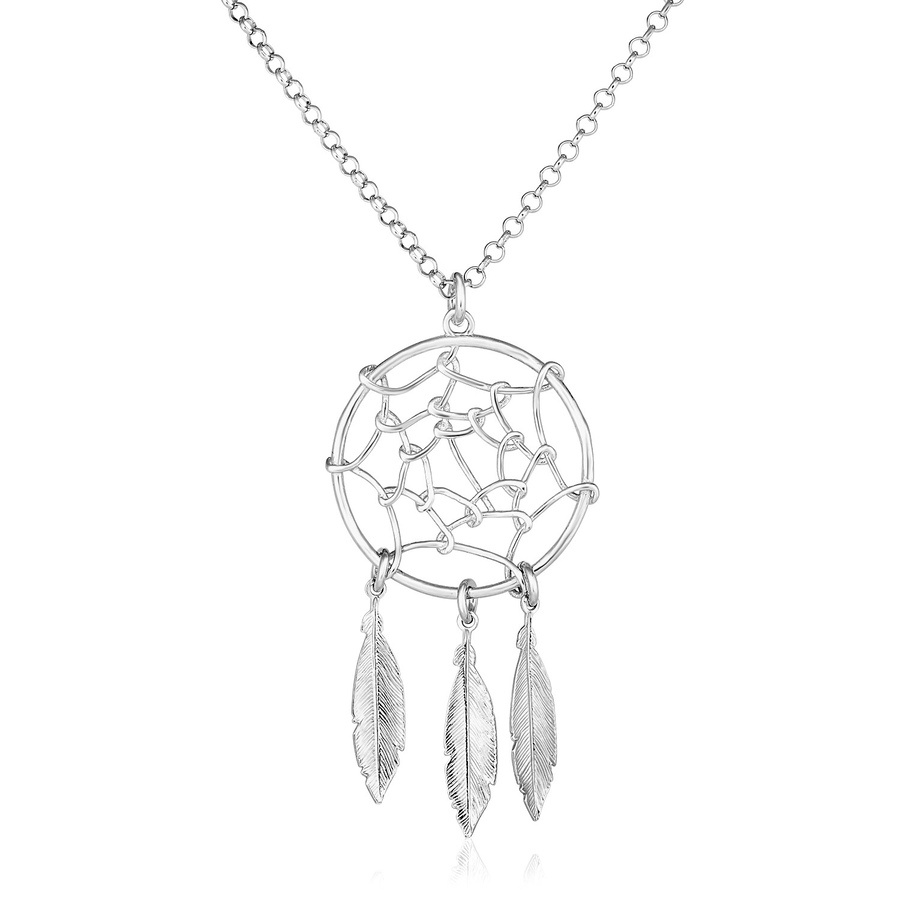 Image 863058_ST01.jpg, Product 863-058 / Price $561.00, Sterling Silver 17 Inch Necklace With Dream Catcher Pendant from Avera Group on TSC.ca's Jewellery department