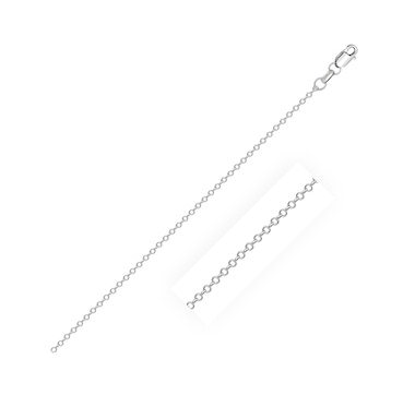 14k White Diamond Cut Cable Link Chain 0.8mm