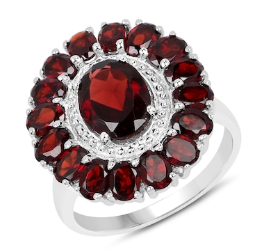 5.20 ct Genuine Garnet .925 Sterling Silver Ring