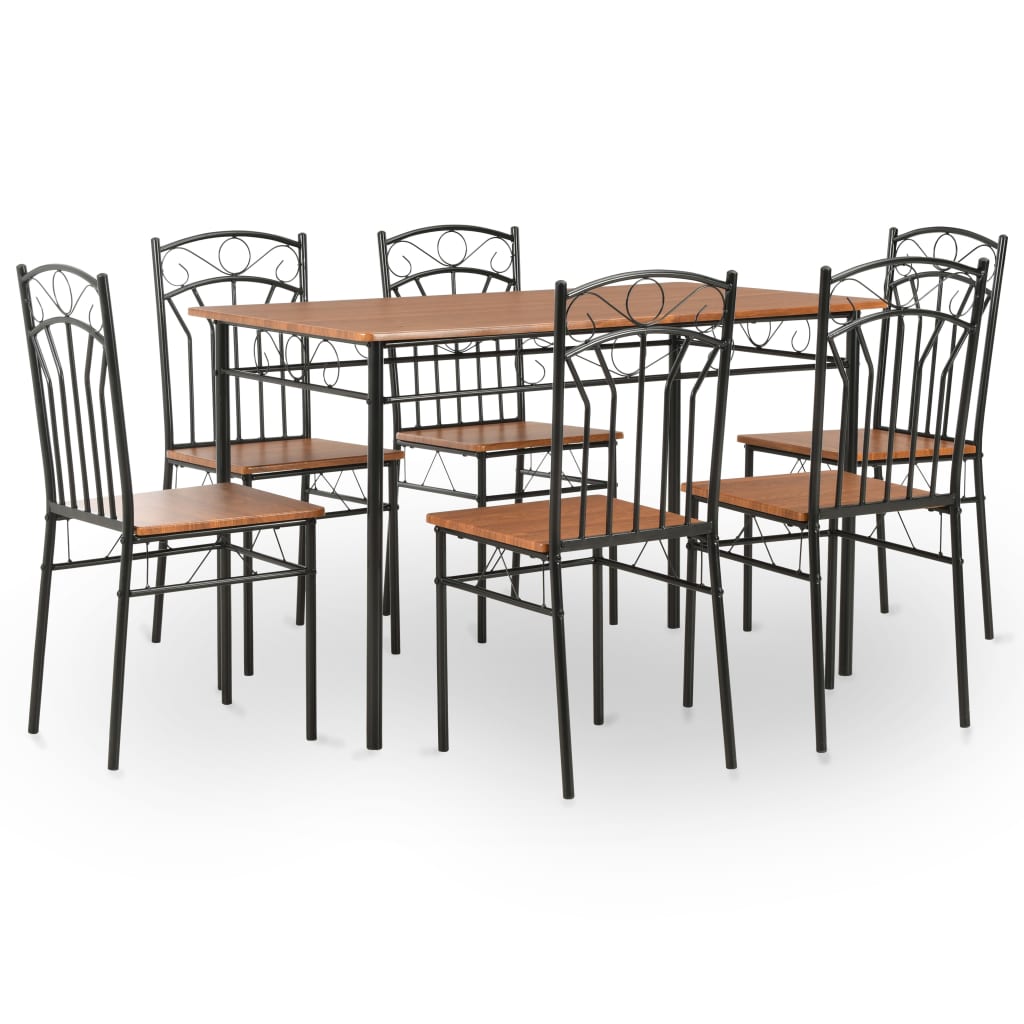 Brown 7 pcs MDF and steel dining room set - TSC.ca