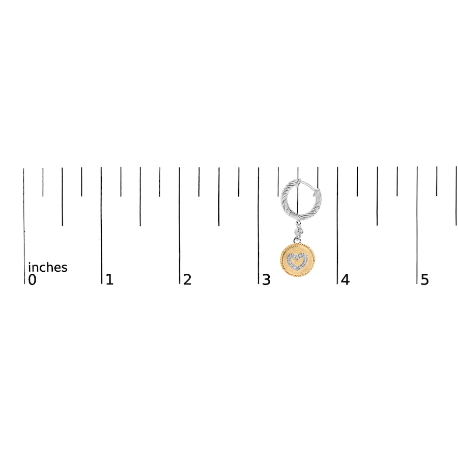 Image 868107_ALTMORE6.jpg, Product 868-107 / Price $1,067.00, 18K Yellow Gold Plated .925 Sterling Silver 1/8 Cttw Diamond Heart Medallion Drop and Dangle Earring (I-J Color, SI1-SI2 Clarity) from Haus of Brilliance on TSC.ca's Jewellery department