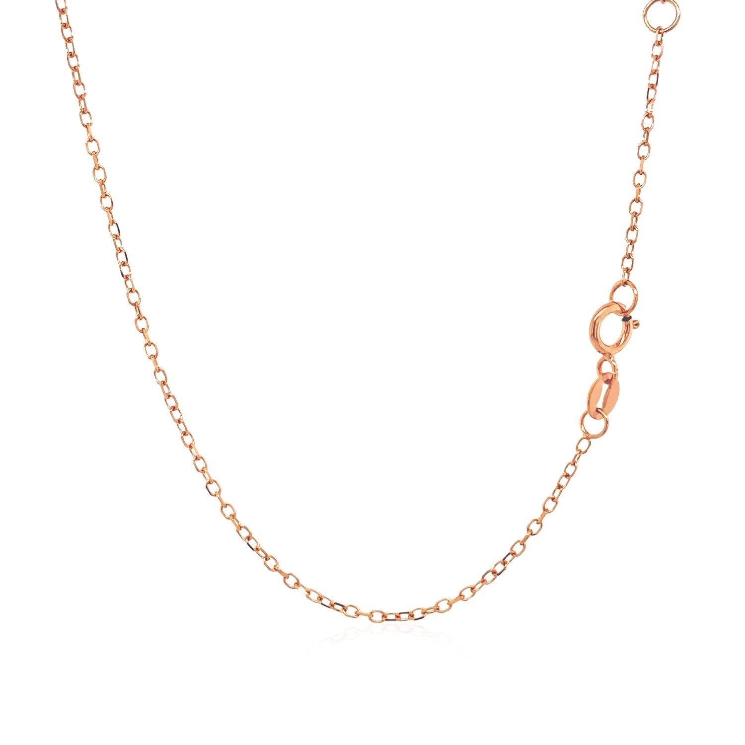 Jewellery - 14k Rose Gold 17 inch Necklace with Round White Topaz