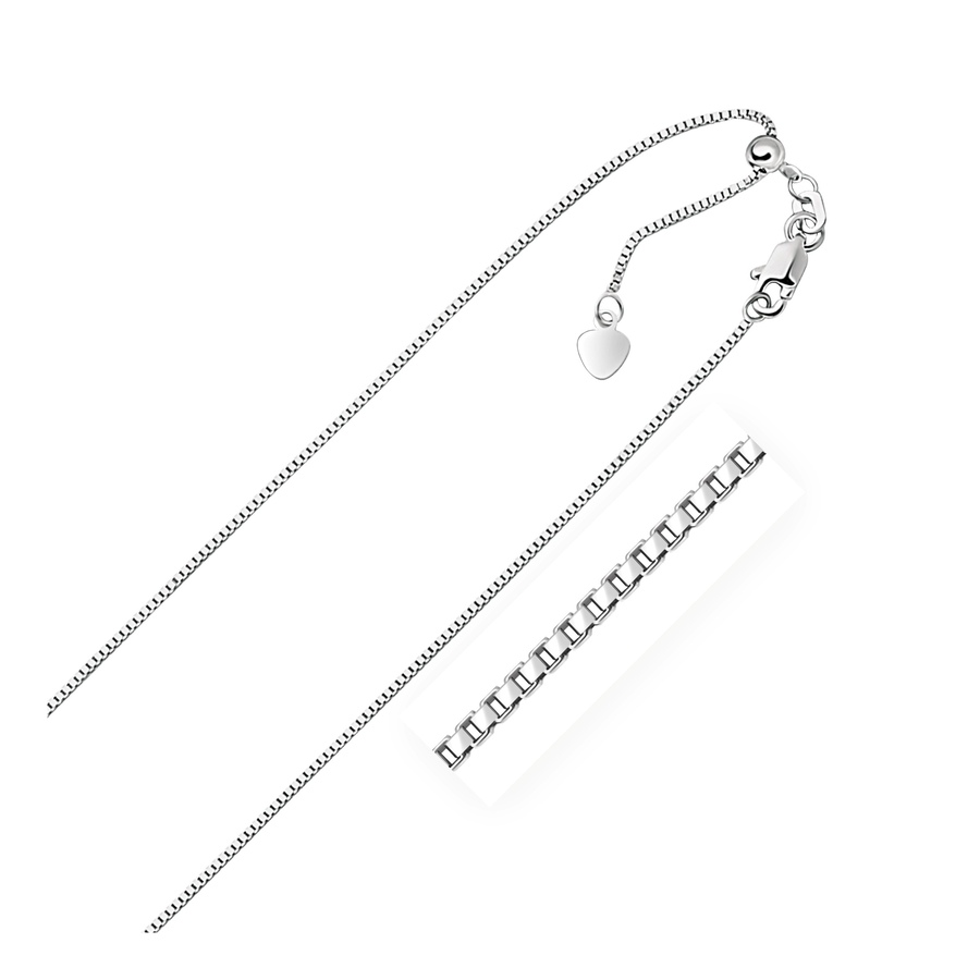 Image 869436_ST01.jpg, Product 869-436 / Price $1,637.36, 10K White Gold Adjustable Box Chain (0.85 Mm) from Avera Group on TSC.ca's Jewellery department